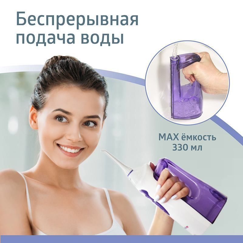 Портативный медицинский ирригатор для полости рта B.Well WI-911 с дополнительной емкость 330 мл
